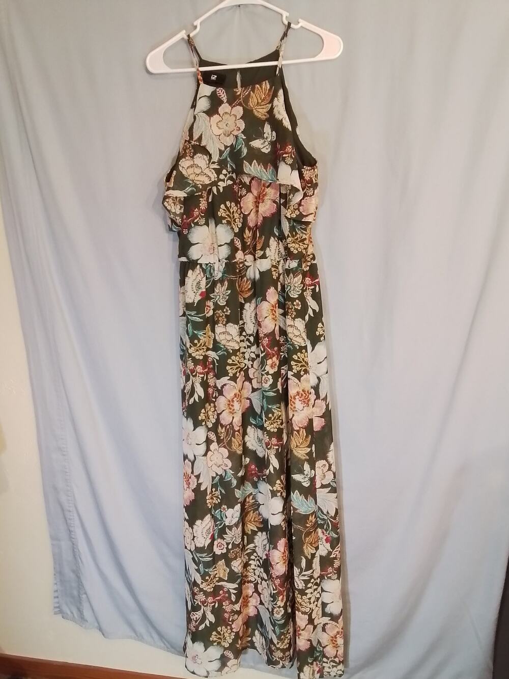 Iz Byer Green Summer Floral Maxi Dress
